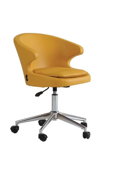 Koltukstilim   Koket Sarı Deri Çalışma Koltuğu ürün görseli