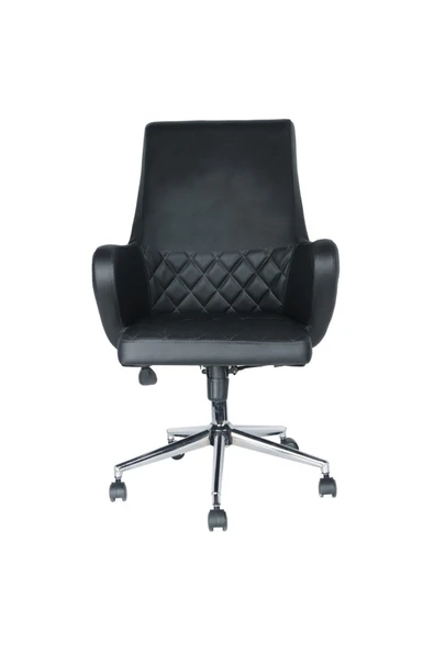 Koltukstilim   Oldea Siyah Deri Çalışma Koltuğu Ofis Koltugu - Resim 2