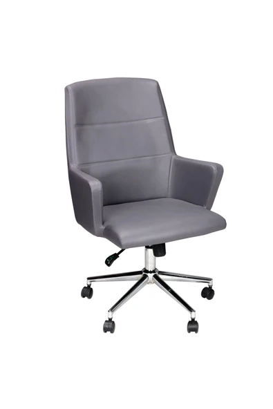 Koltukstilim   West Gri Deri Çalışma Koltuğu - Resim 2