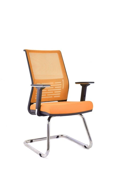 Koltukstilim   Carina Turuncu Fileli Misafir Koltuğu Ofis Koltuğu - 2