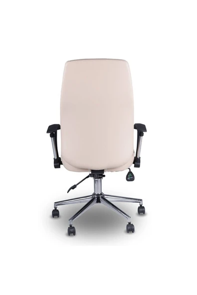 Koltukstilim   Kahel Deri Krem Çalışma Koltuğu Ofis Koltuğu - Resim 2