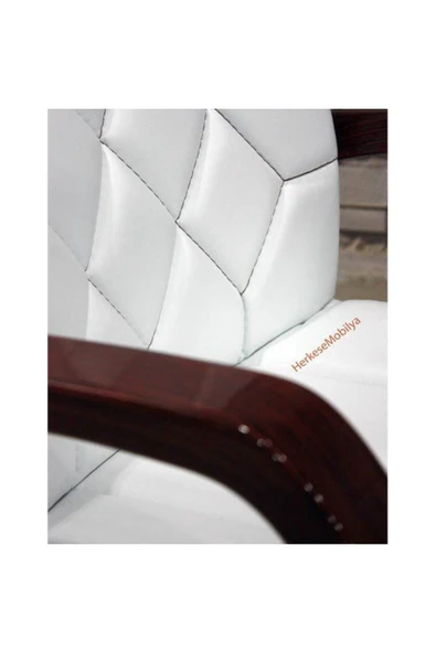 Koltukstilim   Hm Kapitone Ahşap Misafir Koltuğu - Resim 4