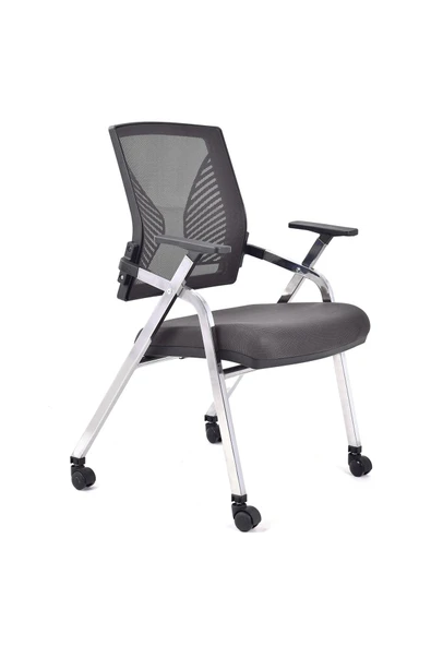 Koltukstilim   Lucca Antrasit Fileli Katlanır Masalı Çalışma Koltuğu Ofis Koltuğu - Resim 2