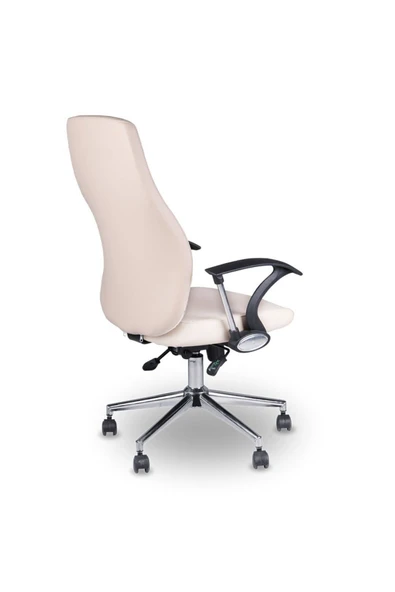Koltukstilim   Kahel Deri Krem Çalışma Koltuğu Ofis Koltuğu - Resim 3