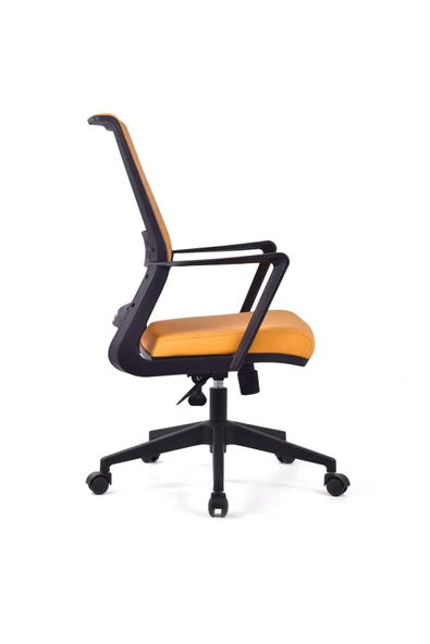 Koltukstilim   Magenta Turuncu Deri Pls Çalışma Koltuğu Ofis Koltuğu - Resim 3