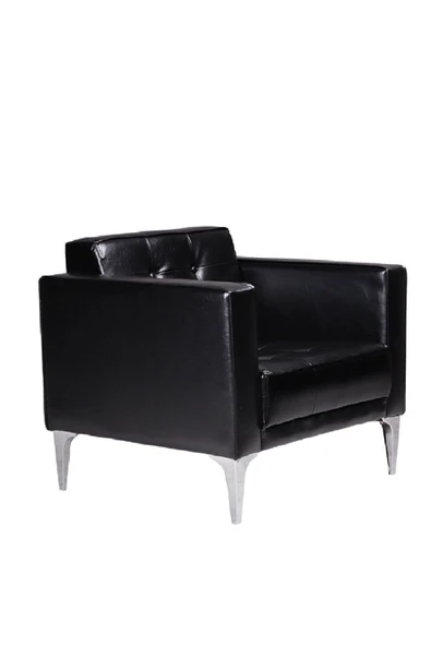 Koltukstilim   Manhattan Siyah Deri Tekli Kanepe - 3