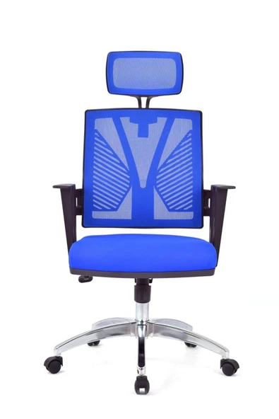 Koltukstilim Savona Mavi Fileli Krom Makam Koltuğu Ofis Koltuğu