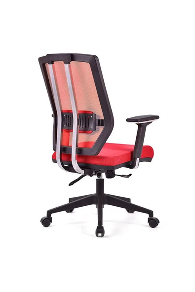 Koltukstilim Sera Kırmızı Pls Fileli Çalışma Koltuğu Ofis Koltuğu - 4