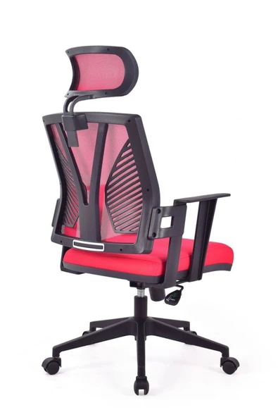 Koltukstilim   Savona Kırmızı Fileli Pls Makam Koltuğu Ofis Koltuğu - 4