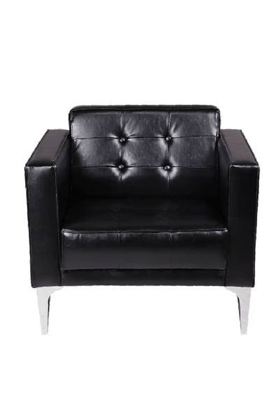 Koltukstilim   Manhattan Siyah Deri Tekli Kanepe