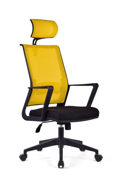 Koltukstilim Magenta Sarı Fileli Pls Makam Koltuğu Ofis Koltuğu - 2