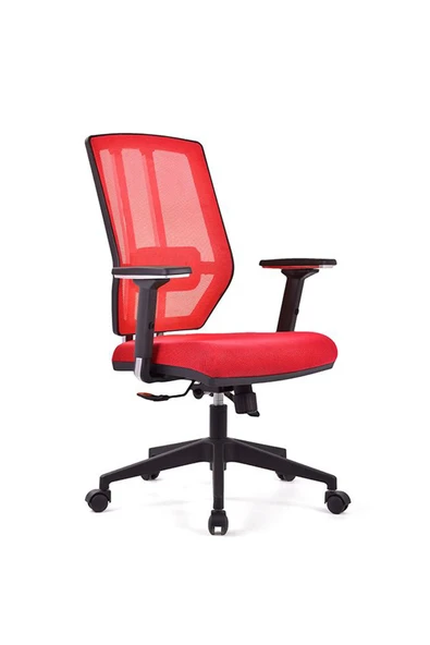 Koltukstilim Sera Kırmızı Pls Fileli Çalışma Koltuğu Ofis Koltuğu - 2