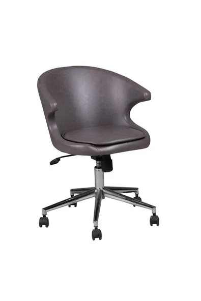 Koltukstilim   Serçe Gri Deri Toplantı Koltuğu - Resim 2