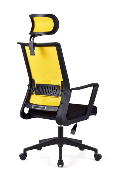 Koltukstilim Magenta Sarı Fileli Pls Makam Koltuğu Ofis Koltuğu - 4