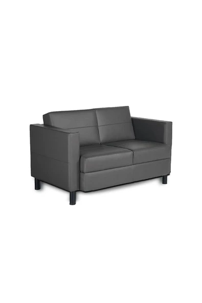 Koltukstilim Belen İkili Gri Deri Kanepe