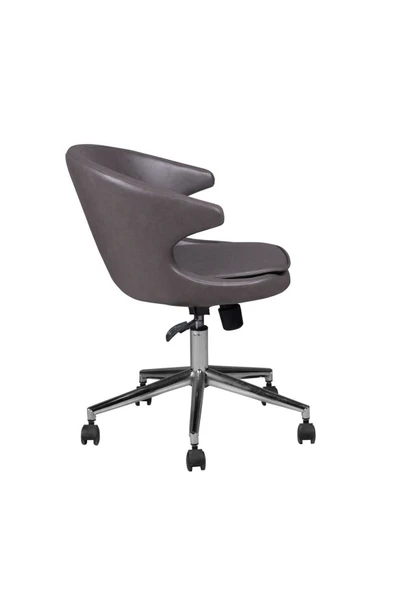 Koltukstilim   Serçe Gri Deri Toplantı Koltuğu - Resim 3