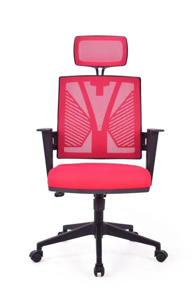 Koltukstilim   Savona Kırmızı Fileli Pls Makam Koltuğu Ofis Koltuğu