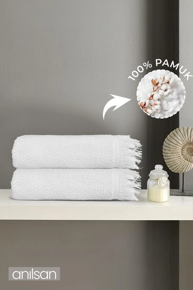 2'li Beyaz Jelena Banyo Havlusu- 70x140 Cm, 490 Gr, %100pamuk, Spa Ve Otel Havlusu, Günlük Kullanıma Uy