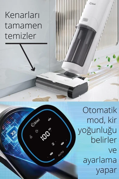 Kiwi KSC-4270 Şarjlı Sesli Komutlu Islak-Kuru Süpürge ve Zemin Temizleyici Mop - 3