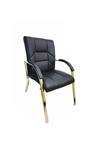 Risus Siyah Deri Misafir Koltuğu