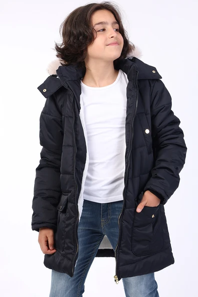 Toontoy Erkek Çocuk Kapüşonlu İçi Kürklü Mont - 3