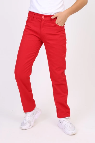 Toontoy Kırmızı Erkek Çocuk Denim Pantolon