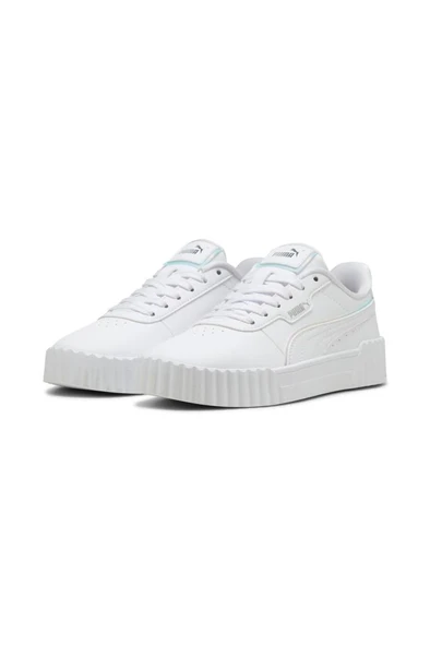Puma Carina 3.0 Holo 2.0 Jr 402280 01 Kadın Sneaker Ayakkkabı Beyaz-Gümüş 36-38,5 - 4
