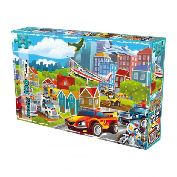 Laço Kids Şehirdeki Taşıtlar Puzzle 100 Parça LC7349