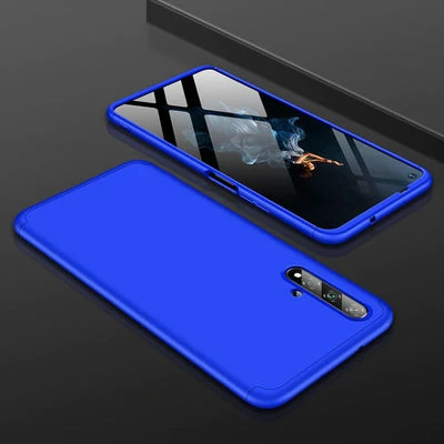 Honor 20 Kılıf 3 Parçalı Tam Koruma Şık Astrea Premium Sert Kapak Mavi