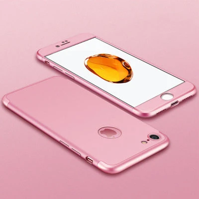 iPhone 7 Kılıf 3 Parçalı Tam Koruma Şık Astrea Premium Sert Kapak Rose