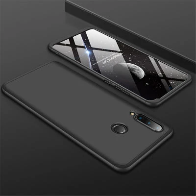 Huawei P30 Lite Kılıf 3 Parçalı Tam Koruma Şık Astrea Premium Sert Kapak Siyah