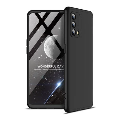 Oppo A74 4G Kılıf 3 Parçalı Tam Koruma Şık Astrea Premium Sert Kapak Siyah