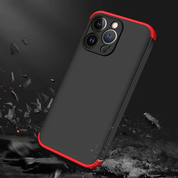 Redmi Note 9 Kılıf 3 Parçalı Tam Koruma Şık Astrea Premium Sert Kapak Siyah - 4