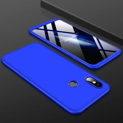 Xiaomi Mi 8 SE Kılıf 3 Parçalı Tam Koruma Şık Astrea Premium Sert Kapak Mavi