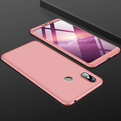 Xiaomi Mi Max 3 Kılıf 3 Parçalı Tam Koruma Şık Astrea Premium Sert Kapak Rose