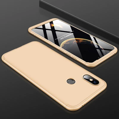 Xiaomi Mi Max 3 Kılıf 3 Parçalı Tam Koruma Şık Astrea Premium Sert Kapak Gold