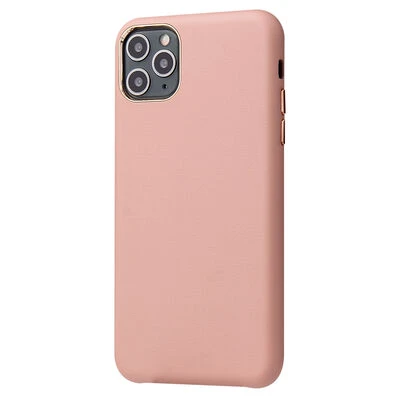 iPhone 11 Pro Kılıf PU Deri ve Kadife Kaplamalı Eyzi Premium Kapak Pembe