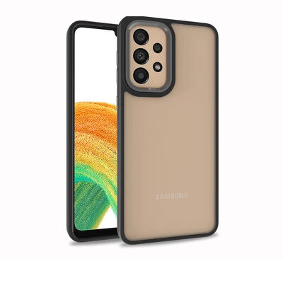 Samsung Galaxy A32 4G Kılıf Kenarları ve Kamera Çerçevesi Renkli Şeffaf Flora Kapak Mavi
