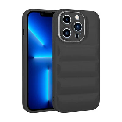 iPhone 12 Pro Kılıf Kamera Korumalı ve Parklak Galya Kapak Siyah