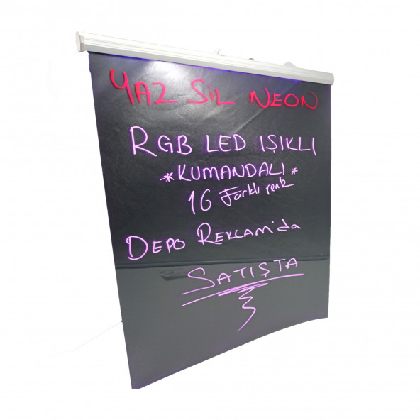 40x60 Cm RGB Yaz Sil LED Neon Tabela 1 Adet Kalemle Depo Tabela Reklam