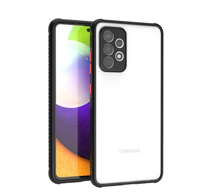 Samsung Galaxy A52 Kamera Korumalı ve Şık Tasarımlı Kaff Premium Sert Silikon Kılıf Siyah