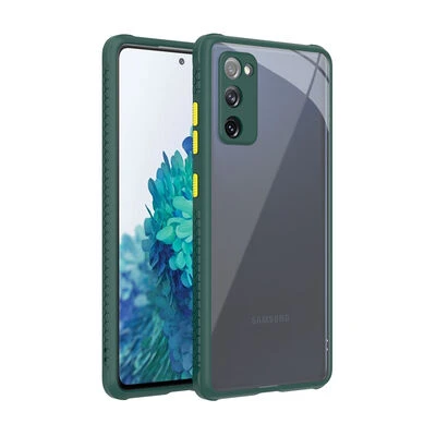 Samsung Galaxy S20 FE Kamera Korumalı ve Şık Tasarımlı Kaff Premium Sert Silikon Kılıf Koyu Yeşil