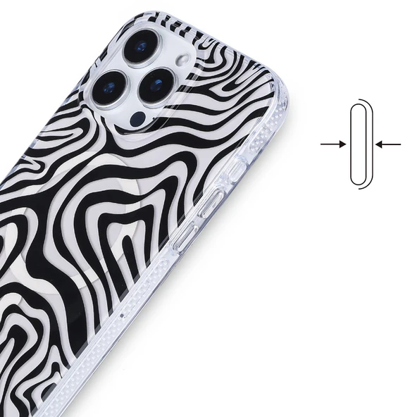 iPhone 11 Kılıf Magsafe Özellikli Ve Desenli Şık Jago Premium Kapak Renkli - 5