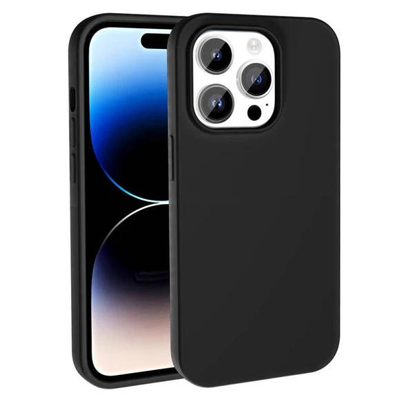 iPhone 15 Pro Max Kılıf Magsafe Şarj Özellikli Sıvı Teknolojili Silinebilir Sert Kivi Kapak Siyah