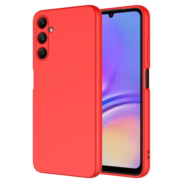 Samsung Galaxy A15 İçi Kadife Dolgulu Şık Candy Lansman Silikon Kılıf Kırmızı