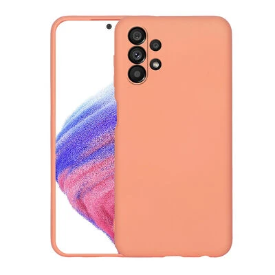 Samsung Galaxy A33 5G İçi Kadife Dolgulu Şık Candy Lansman Silikon Kılıf Turuncu