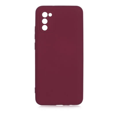 Samsung Galaxy A02S İçi Kadife Dolgulu Şık Candy Lansman Silikon Kılıf Koyu Mor