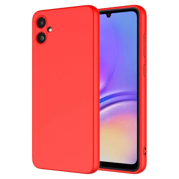 Samsung Galaxy A05 İçi Kadife Dolgulu Şık Candy Lansman Silikon Kılıf Kırmızı
