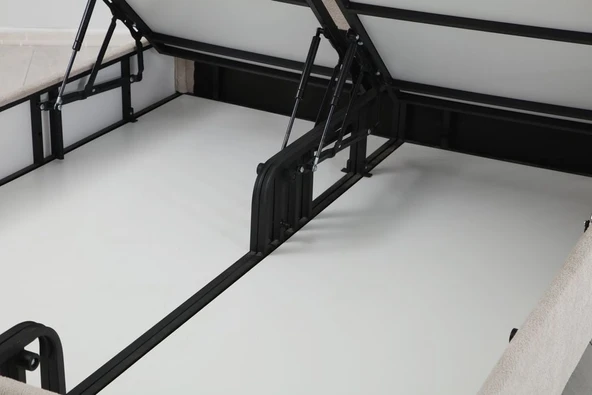 Minar Retro Baza Başlık Yatak Seti - 160X200 Siyah Ayak-Coco03 -Yastık Coco08 - Resim 7