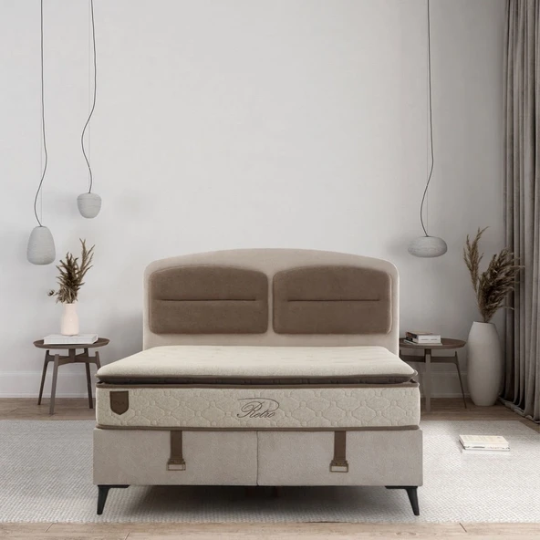 Minar Retro Baza Başlık Yatak Seti - 160X200 Siyah Ayak-Coco03 -Yastık Coco11 ürün görseli